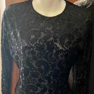 Ann Taylor Bodysuit Paisley Velour Design. ~Size Medium ~